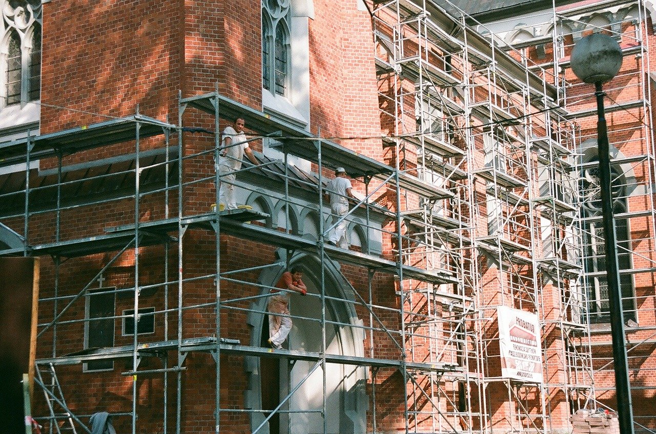 craftsmen, building, scaffold